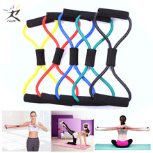 Load image into Gallery viewer, 8 Word Fitness Rope Resistance Bands Rubber Bands for Fitness Elastic Band Fitness Equipment Expander Workout Gym Exercise Train