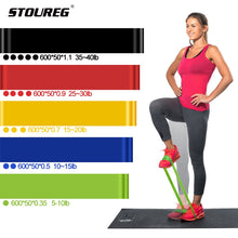 Load image into Gallery viewer, 5 Levels Yoga Resistance Rubber Bands Sport Training Workout Loops Latex Elastic Bands Fitness Equipment 0.35-1.1mm
